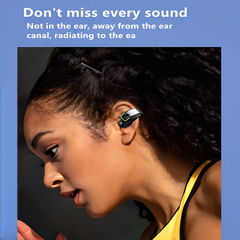 Bluetooth 5.3 Wireless Earbuds Ear Clip Bone Conduction Headphones Headset 2 Pcs