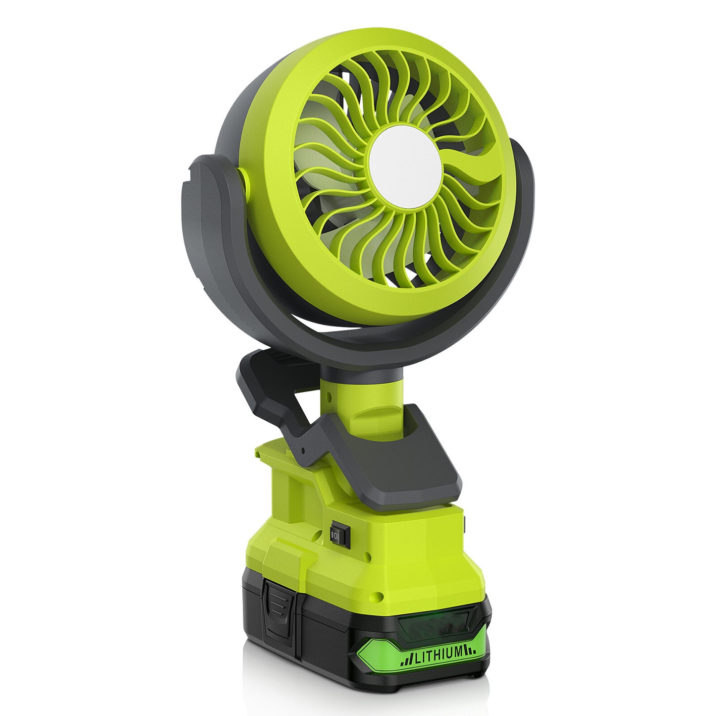 Portable Cordless Jobsite Fan For Ryobi 18V Battery With Led Light Outdoor