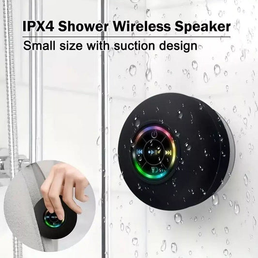 Waterproof Bluetooth Wireless Shower Speaker Bathroom Speaker LED Light Portable