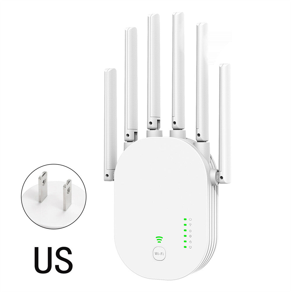 300M 2.4G WiFi Repeater 802.11n Standard 6 Antenna Home Network Signal Amplifier