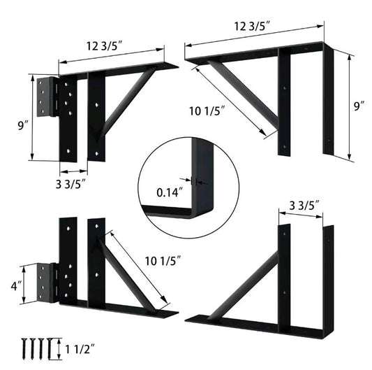 Heavy Duty Gate Corner Brace Bracket, Anti Sag Gate Kit Adjustable Gate Kit