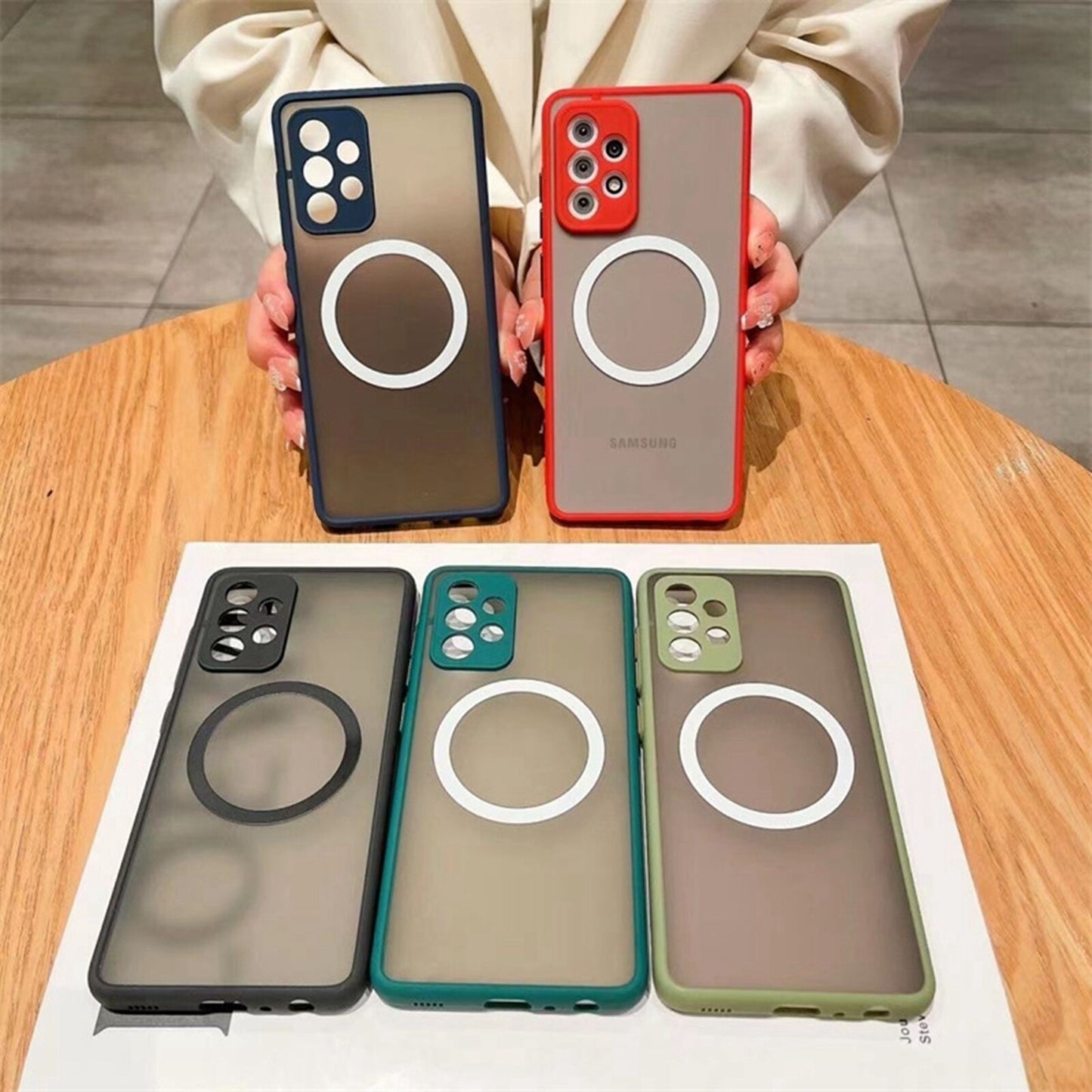 For Samsung Galaxy S25Ultra S24FE S23 Case Mag Safe Magnetic Frosted Phone Cover