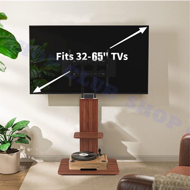 Heavy Duty TV Floor Stand 5-Levels Height Adjustable TV Mount Bracket Up To 65"