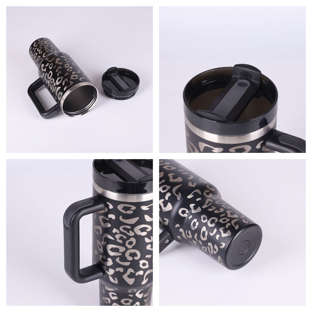 40 Oz Tumbler With Handle Straw Insulated, Stainless Steel Spill Proof Vacuum Co