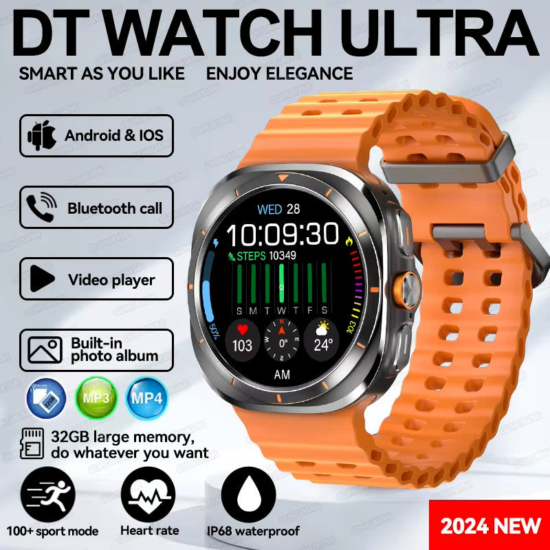 NEW Ultra Men 32GB GPS Smart Watch AMOLED Screen 1.5" Fitness & Health Tracking
