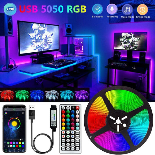 Usb Rechargable LED Strip Lights Led Motion Sensor 5050 RGB Colour Changing Lamp