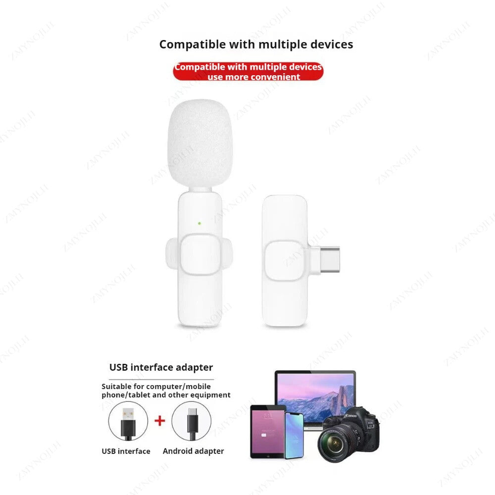 New Wireless Lavalier Microphone Portable Audio Video Recording Mini Microphone