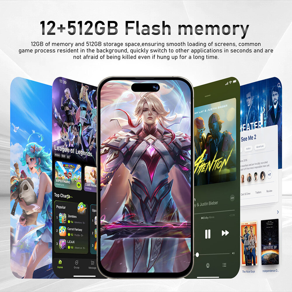 2025 S15 Pro Max Unlocked Cell Phone 512GB Smartphone Andoird Dual SIM 5G Mobile