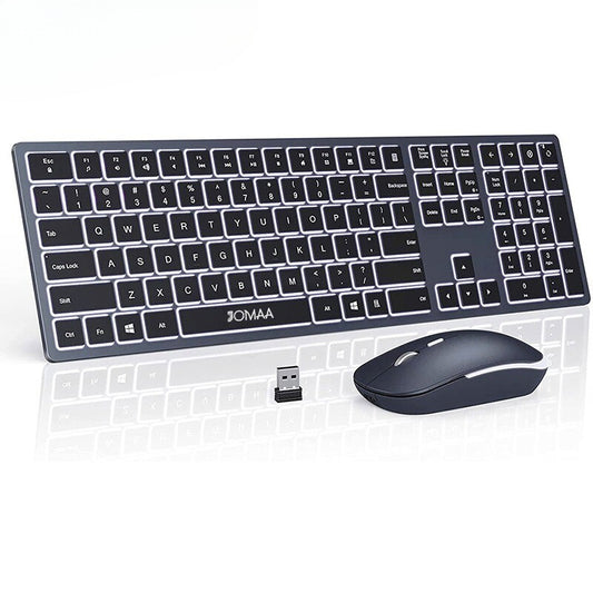 Full-Size Backlight Wireless Keyboard and Mouse Combo Laptop PC USB Silent Click