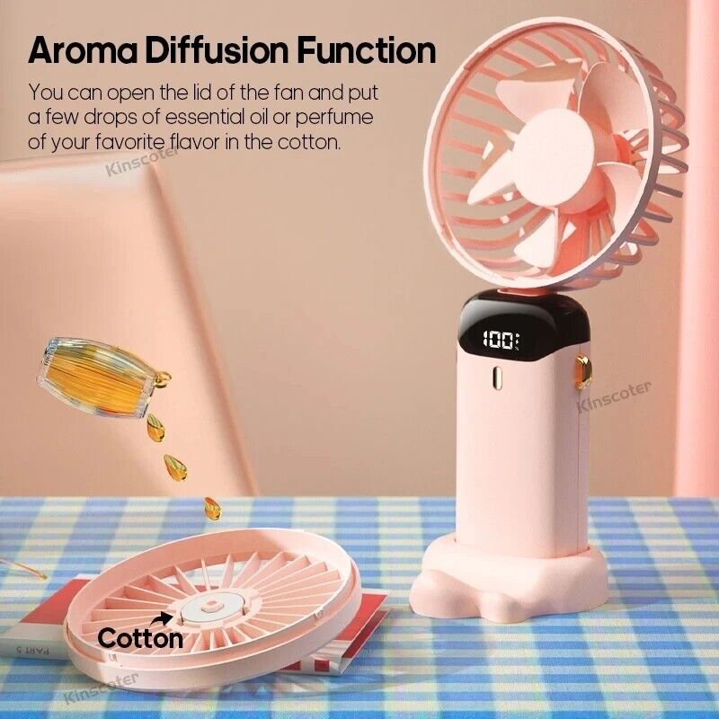 Portable Handheld Personal MINI face Fan 5Speeds Rechargeable Folding For Travel
