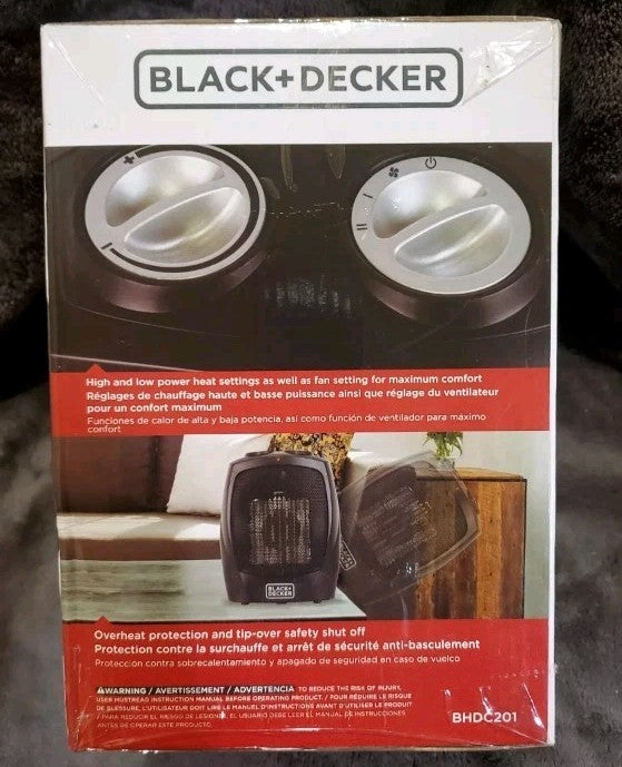 BLACK+DECKER 1500W Ceramic Heater - Black (BHDC201)