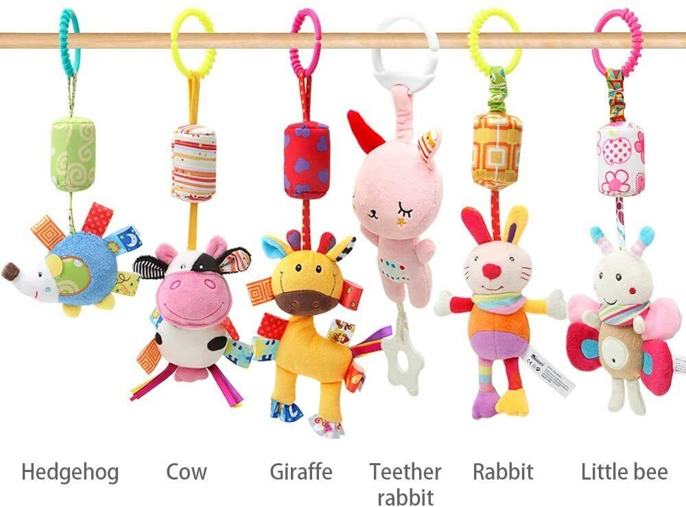 Baby Stroller Toy 6pcs 0-6 Mouth With Hanging Teether Toys For Boy Girl Gift