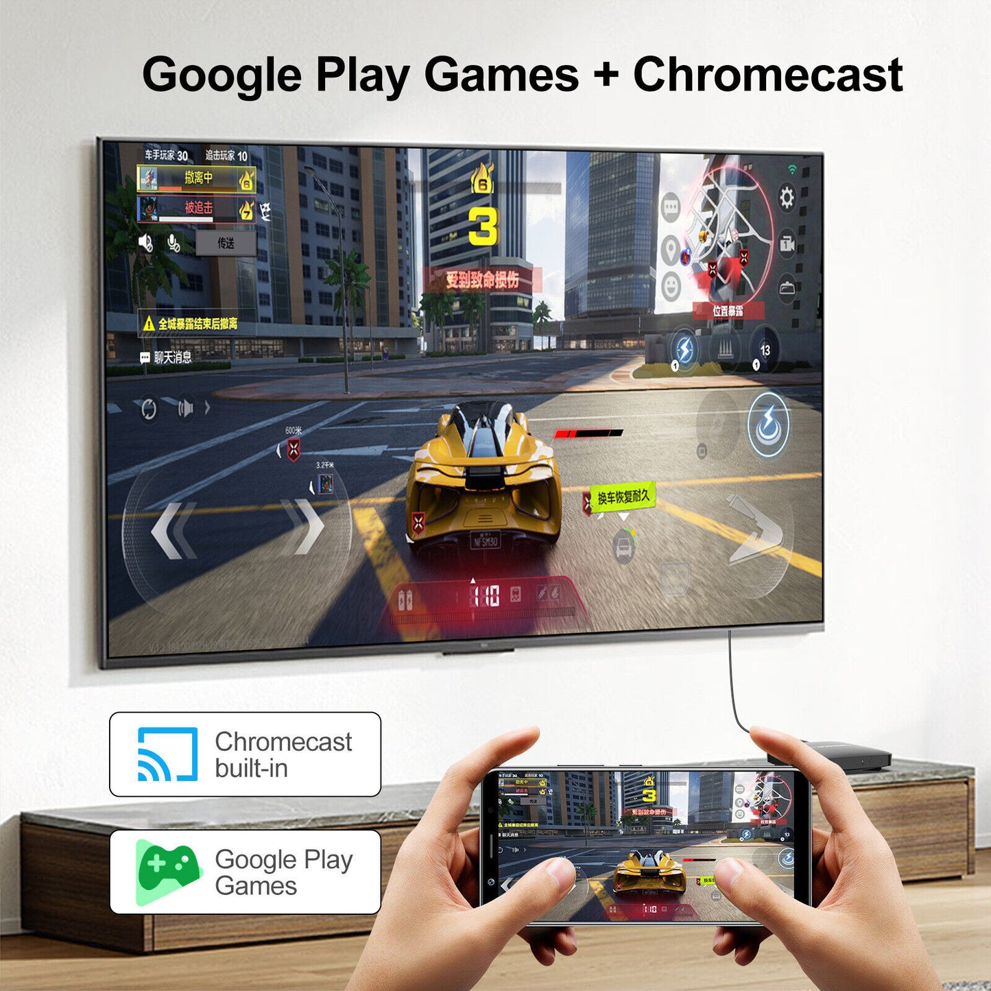 H96 MAX S905L3 Androidtv 14.0 AI TV Box 4K UHD 2.4G/5G WiFi BT4.0 Media Player