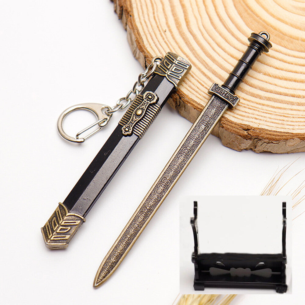Ancient Chinese Mini Sword Keychain Sword Metal Weapon Toy Key Chain Cute Keycha