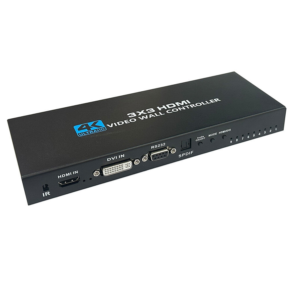 3X3 Video Wall Controller Processor 4K 30Hz DVI HDMI 1X9 Screen Splitter 13 Mode