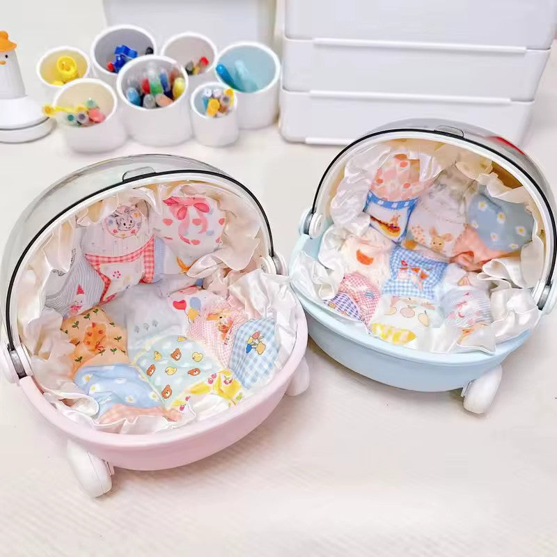 Labubu Baby Stroller Storage Box and Doll Cradle Furniture Accessories