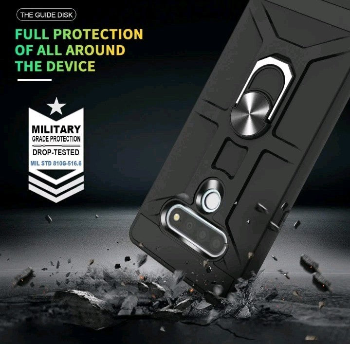 For LG Stylo 6 Case Phone Cover Kickstand Belt Clip + Tempered Glass Protector