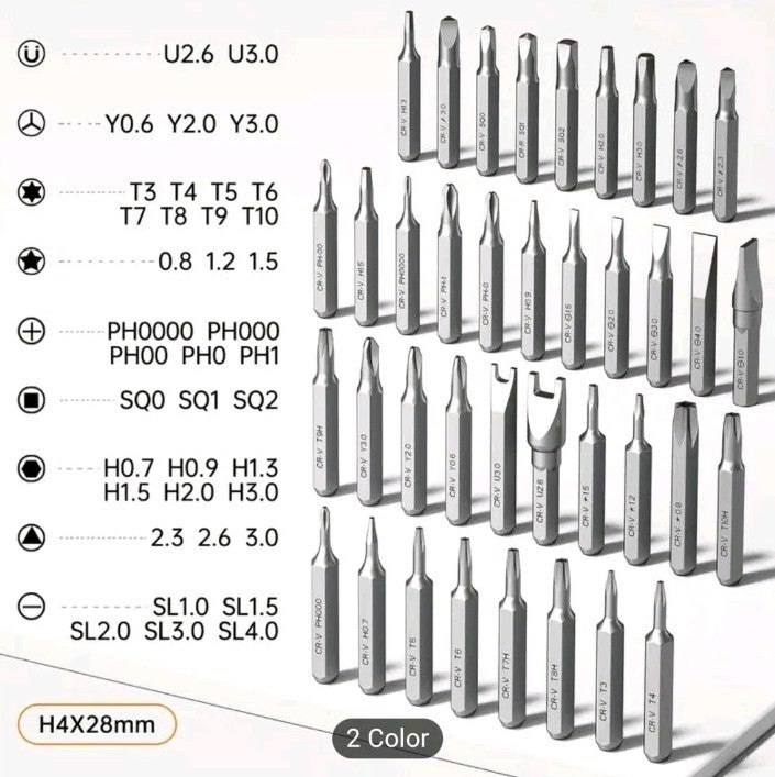 46-in-1 Small Precision Electric Screwdriver, Silent, Durable, Long-lasting Gray