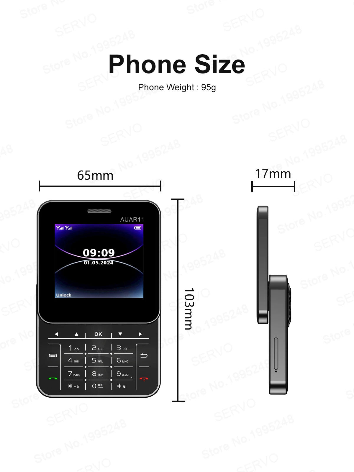 SERVO Rotating Sliding Mini Mobile Phones 2.4“ GSM Blacklist Speed Dail Dual SIM