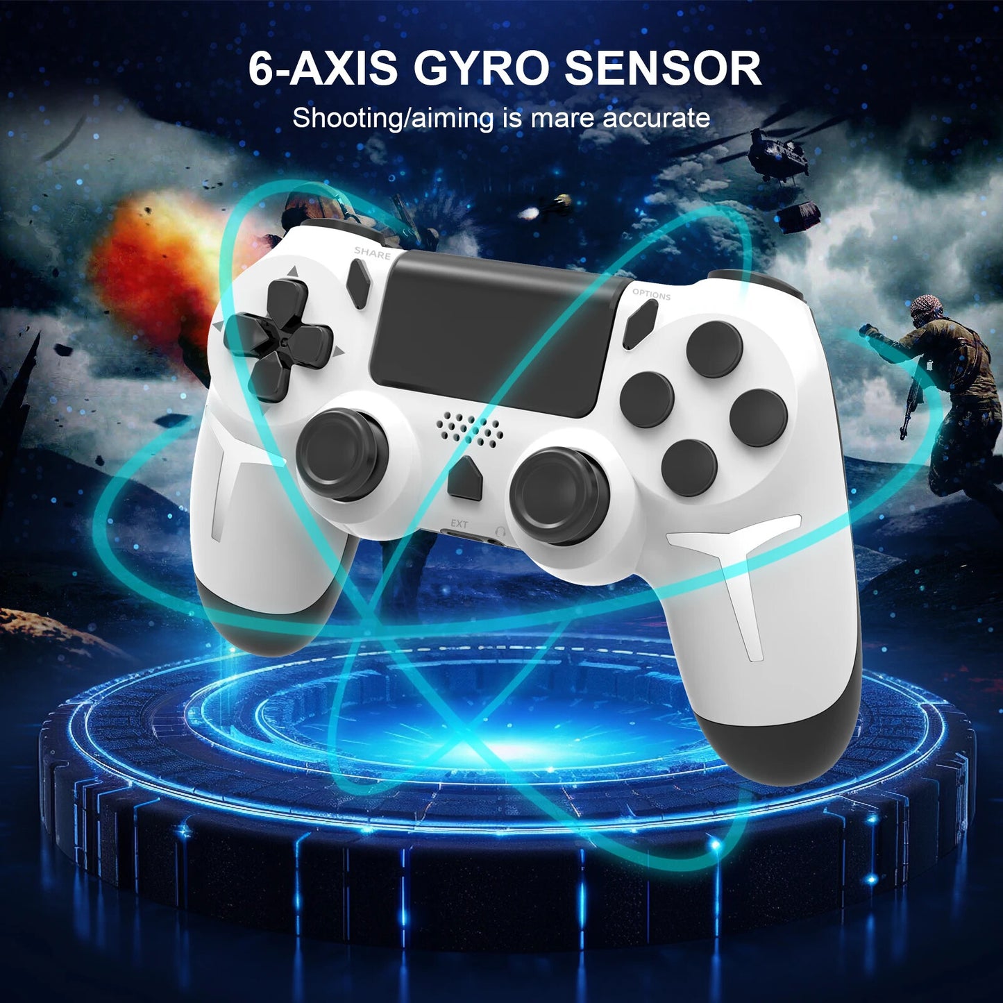 Wireless Gamepad Bluetooth Controller 6-Axis Gyroscope Dual  with Touch Pad
