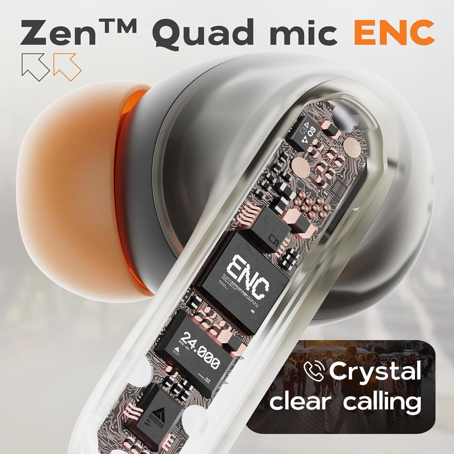 Boult Audio Z40 Pro with 100H Playtime, Quad Mic ENC,45ms Low Latency Gaming,