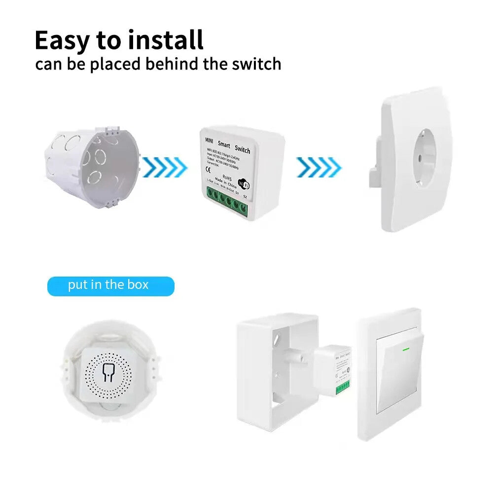 Smart Home ZigBee WiFi Smart Switch with Power Monitor 16A Mini Breaker Voice US