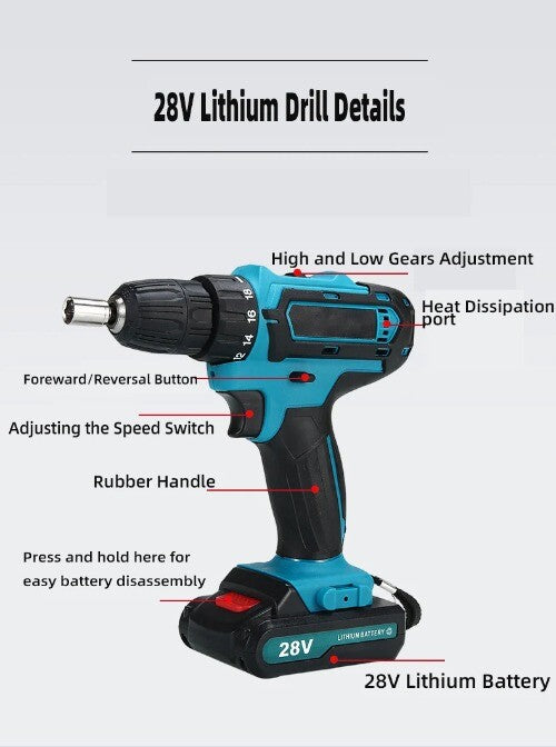 Electric Hand Drill Set Pistol Drill Electric Screwdriver Household Hand Drill