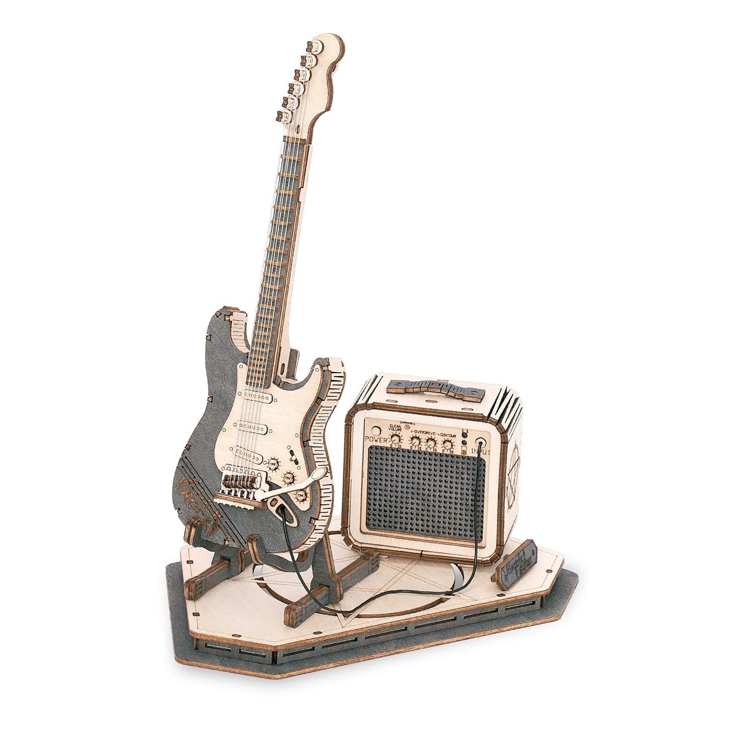 ROKR 3D Wooden Puzzle Electric Guitar Model Kit Puzzle Toy Decor for Adult Gifts