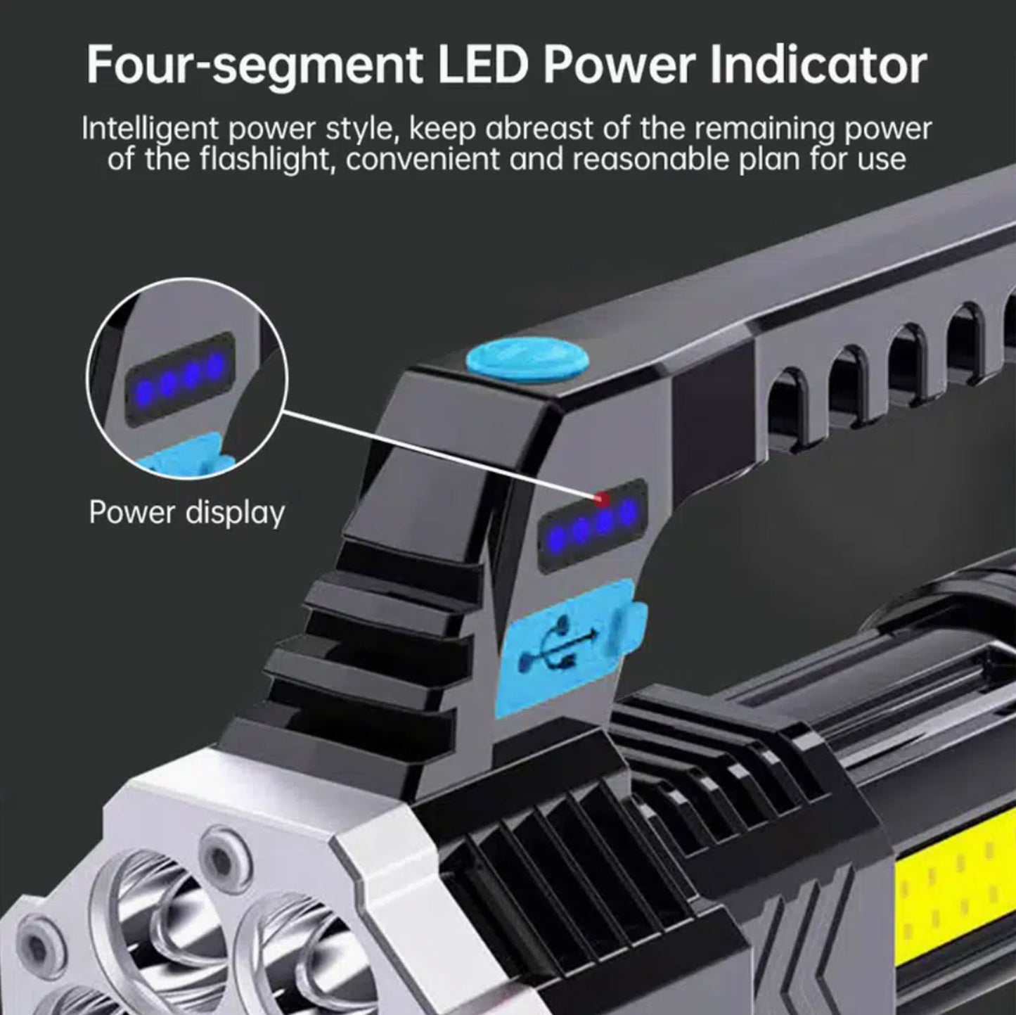 BCM ( KQ01868 ) High Power Handheld LED Flashlight USB Rechargeable 7-core Light
