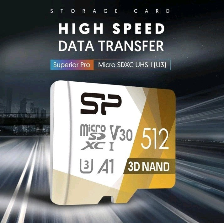 Silicon Power 512GB Micro SD Card U3 SDXC Microsdxc High Speed Microsd Memory Ca