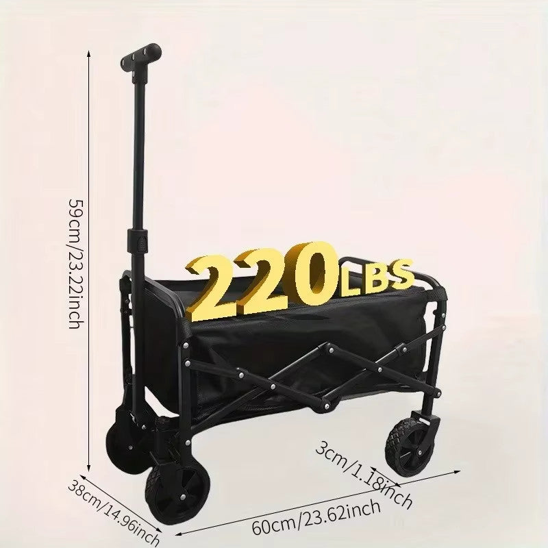 Folding Beach Wagon Cart 550LBS Heavy Duty Utility w/Big Wheels