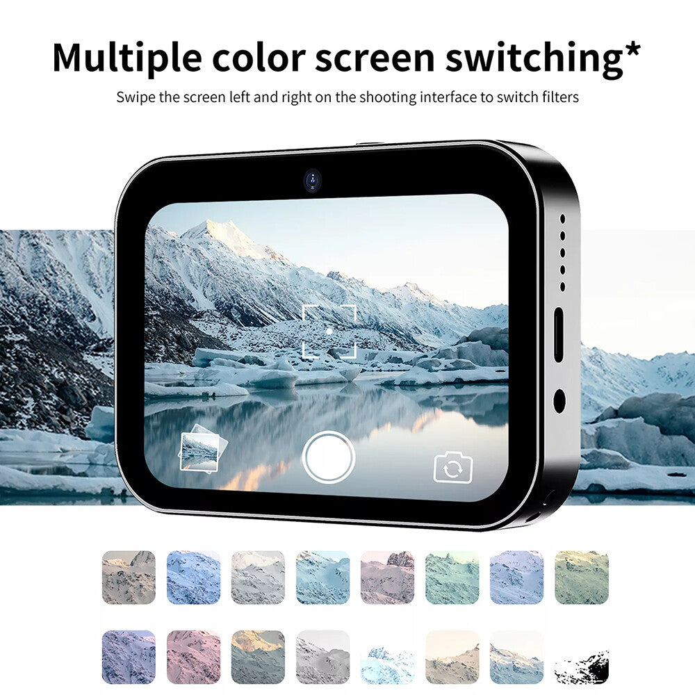 64MP 4K Digital Camera 16X 3 Lens Touch Screen Camera Music Player OTG 3600mAh
