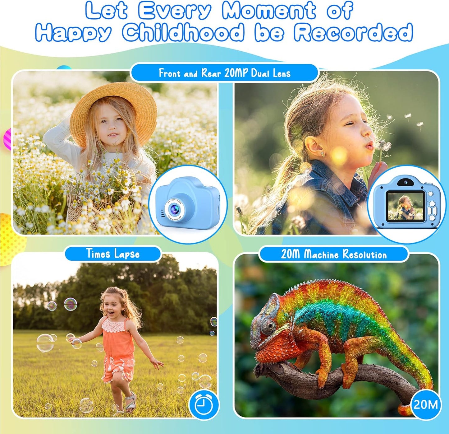 Kids Camera for Boys & Girls, Camera for Kids 3 4 5 6 7 8 9 10 Years Old, Toddle