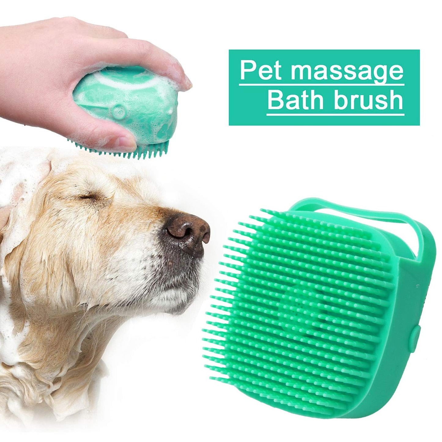 Pet Dog Shampoo Massager Brush Cat Massage Comb Grooming Scrubber Shower Brush F