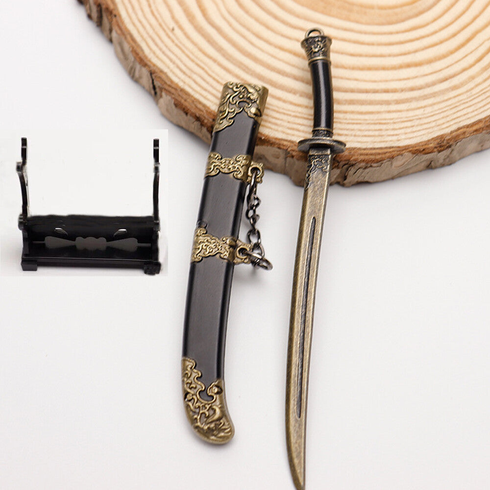 Ancient Chinese Mini Sword Keychain Sword Metal Weapon Toy Key Chain Cute Keycha