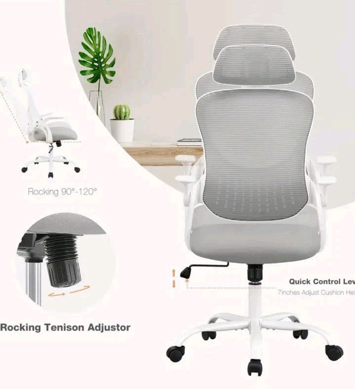 Ergonomic Office Chair, High Back Desk Chair with Flip-up Armrest