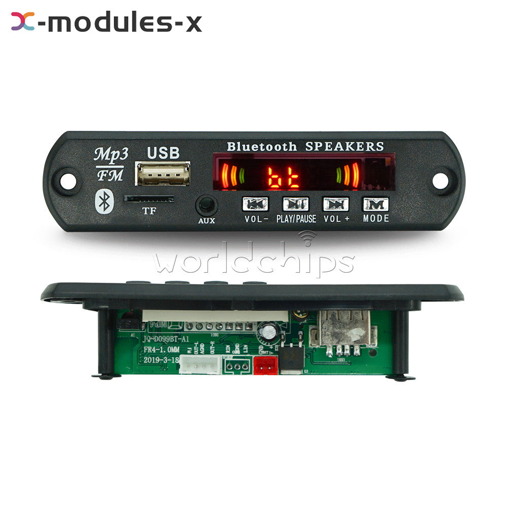 Wireless Bluetooth 12V MP3 WMA Decoder Board Audio Module USB Radio+Battery USA