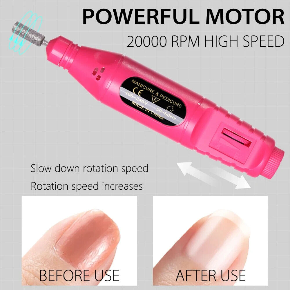 Nail Sander Manicure Pedicure Electric Portable Drill USB Kit