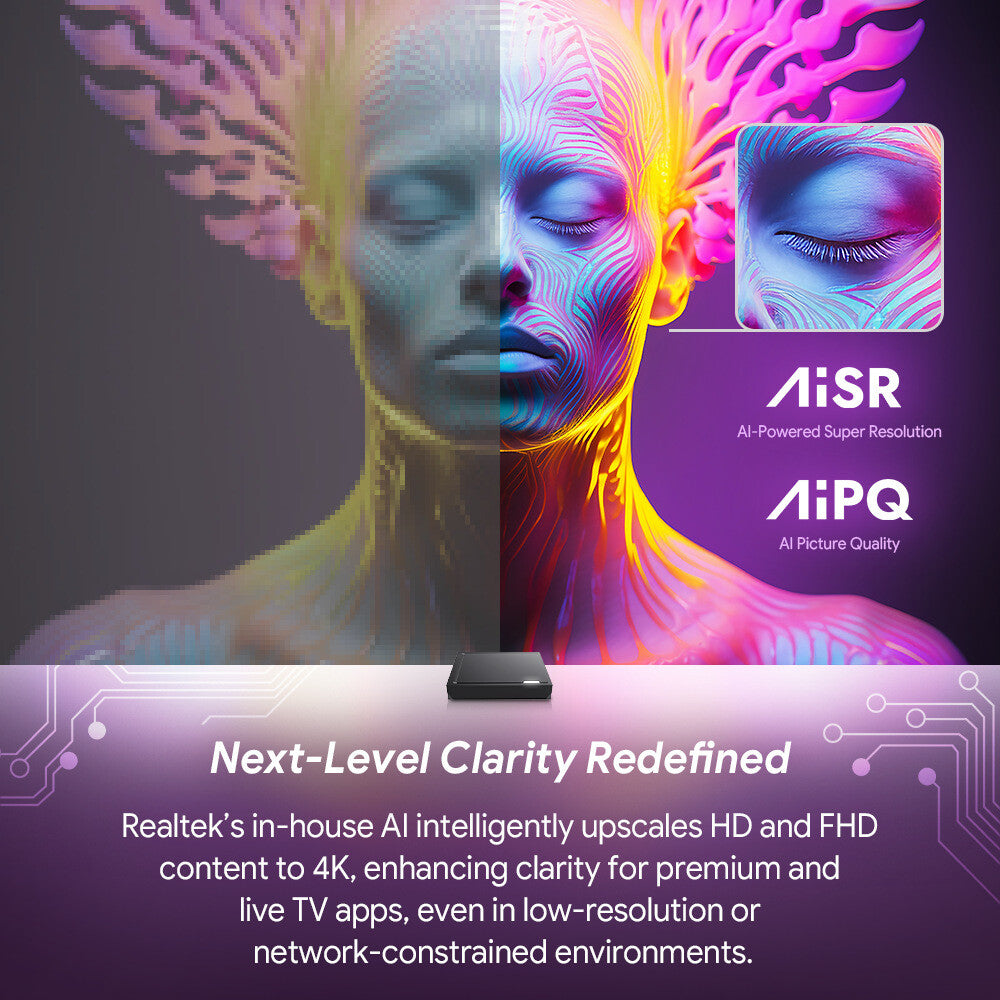 RT-X2 Android 14 TV Box Realtek1325 AI-PQ AI-SR Dolby 1000M Wifi5 Media Player