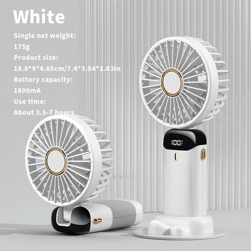 Portable Handheld Personal MINI face Fan 5Speeds Rechargeable Folding For Travel