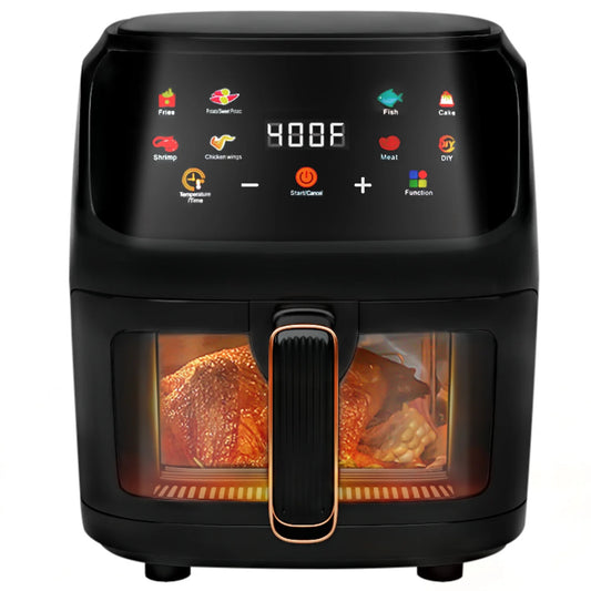 Bluebow 3wmt-air fryer-Black2 7.5QT, Large 8-in-1 Digital Touchscreen, Visible