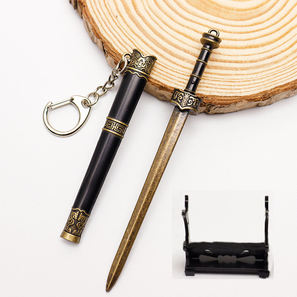 Ancient Chinese Mini Sword Keychain Sword Metal Weapon Toy Key Chain Cute Keycha