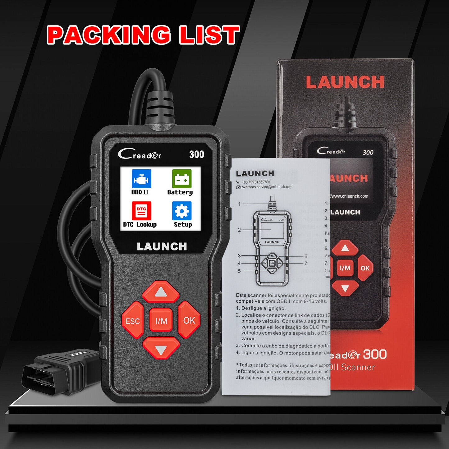 Launch CR300 OBD2 Scanner Code Reader Check Engine Fault Car Diagnostic Tool US