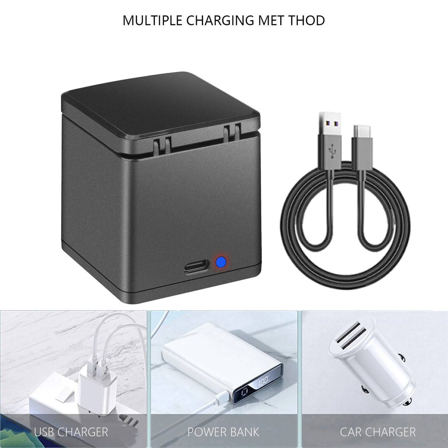 2280mAh for GoPro Hero 13 Battery+3-Slots Box Charger Black Camera Accessories