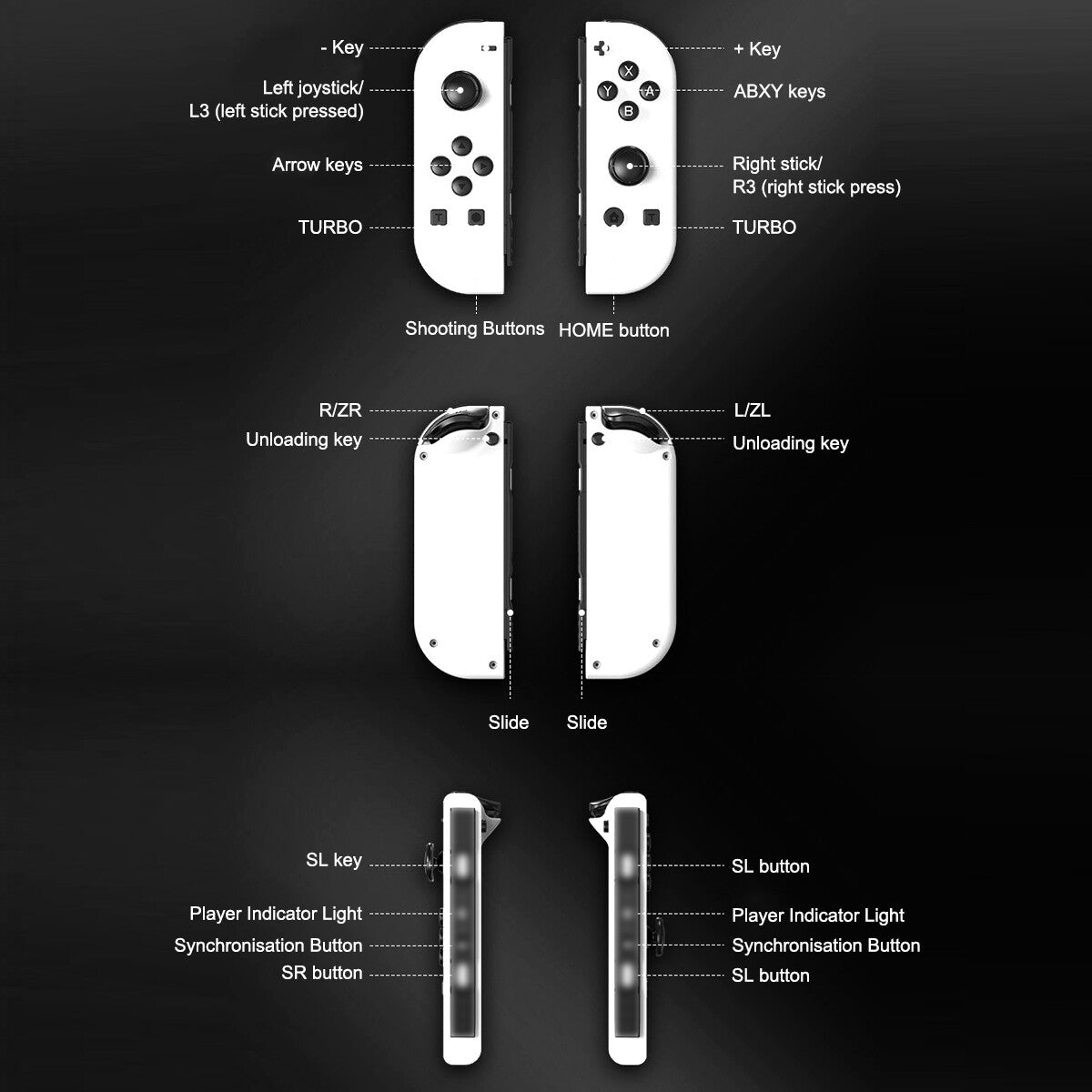 For Nintendo Switch Joy-con-Controller Left w/ Right Wireless Gamepad 1-Pair