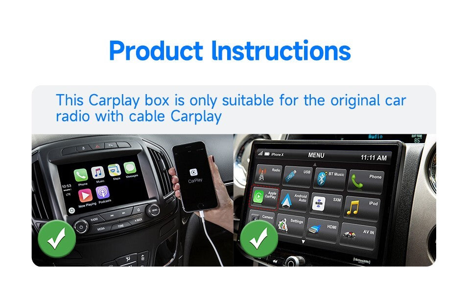 2-in-1 Wireles CarPlay Auto Adapter Fast-Connecting Plug&Play WIFI5.0 BT2.4/5.0