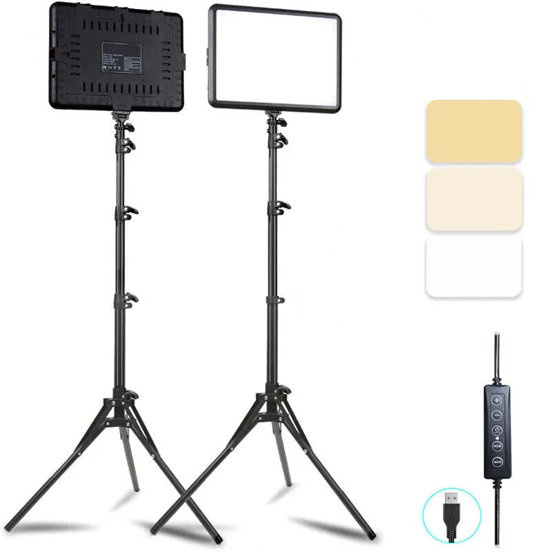 8/12 Inch LED Photography Video Light Panel Lighting Photo Studio Lamp Kit