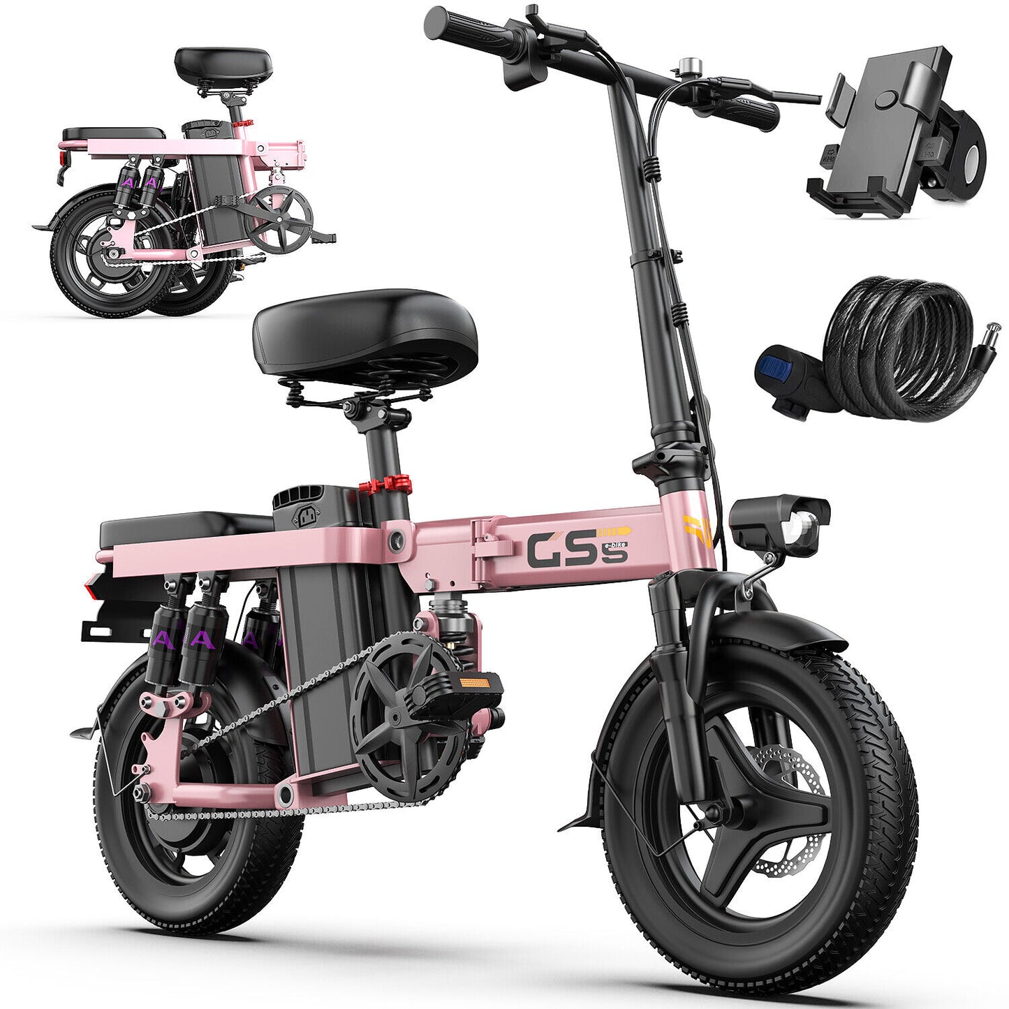 GS5 Folding Electric Bike for Adults 740W 19MPH Electric Bicycle Commuter Ebike