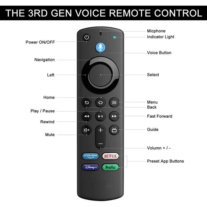 For Amazon Fire TV Stick Lite 4K 3rd Gen Alexa New Voice Remote Control L5B83G
