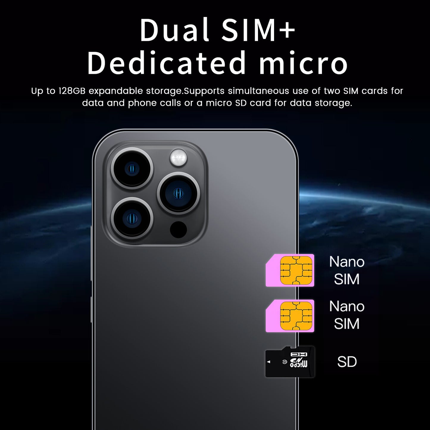 6.8" Unlocked i13 Pro Max Android 10 Smartphone Dual Sim 4G Phone Mobile 4+64 GB